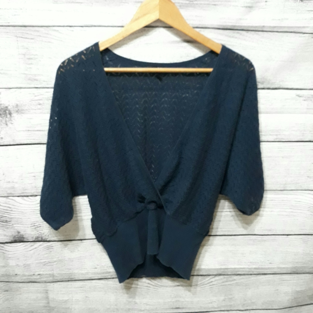 Womens Blue Semi Translucent top size M